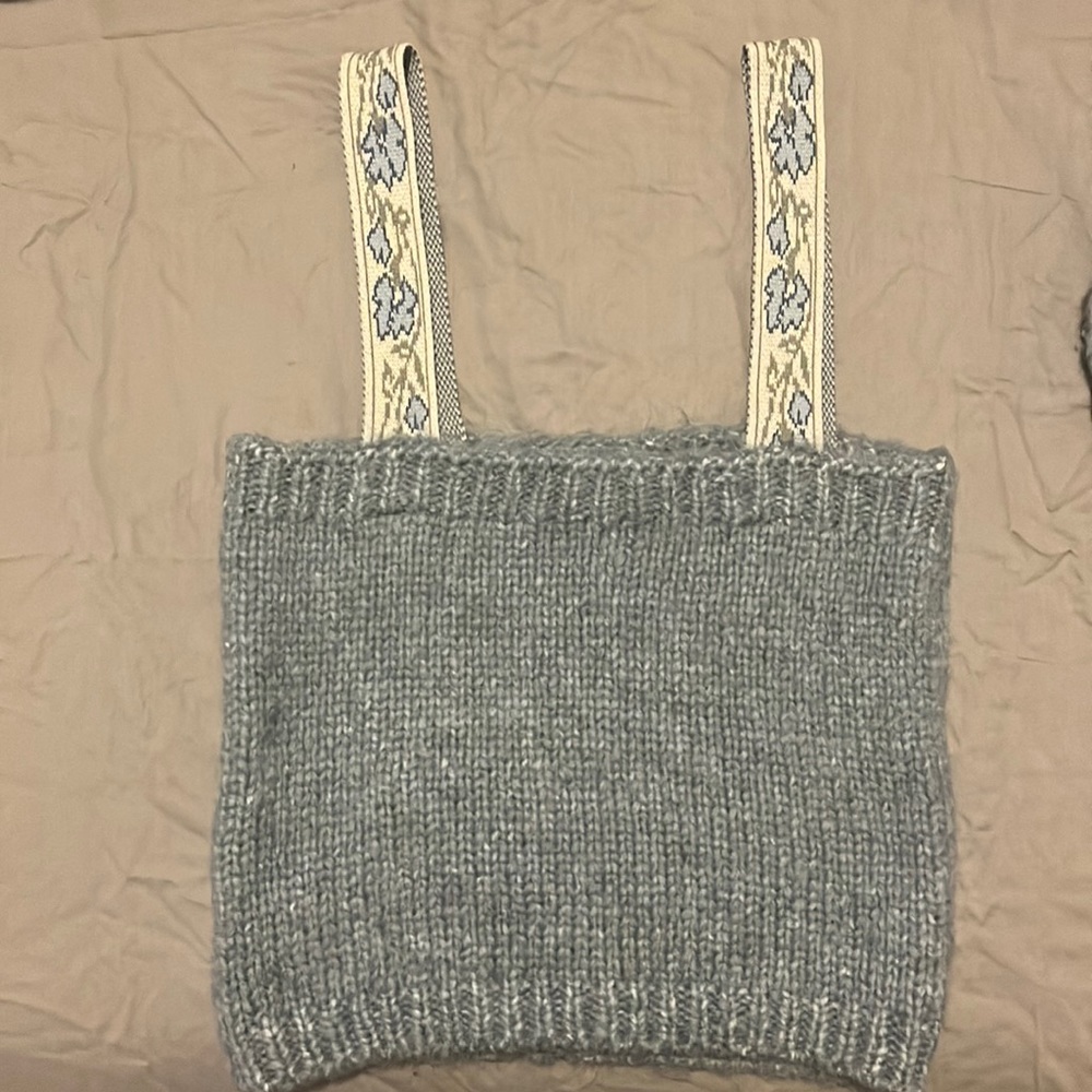 Mango baby blue tank sweater